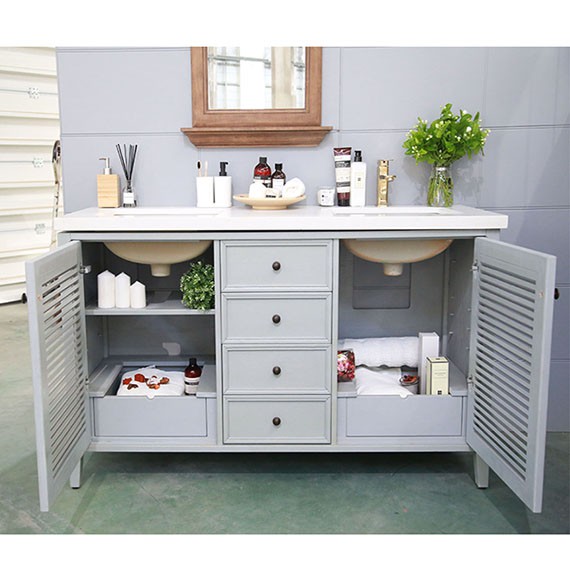 48 colių praustuvas su dviguba kriaukle